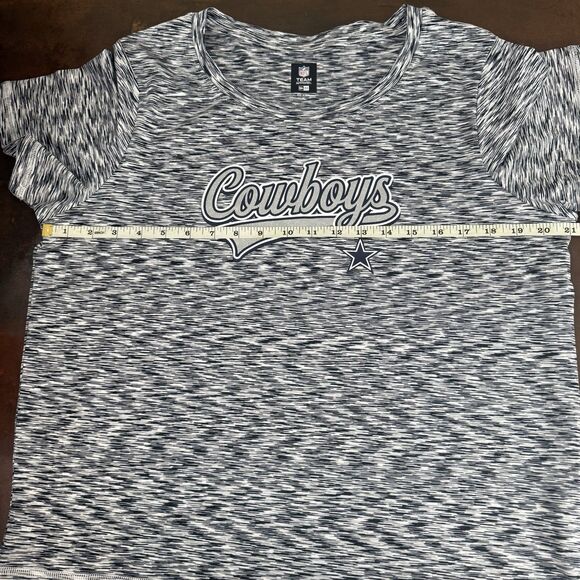 Dallas Cowboy’s T-Shirt Women Gray White Stretch NFL new era football game - Picture 10 of 11